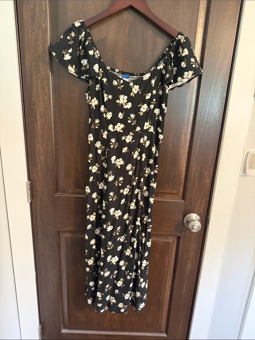 Black Floral Midi Dress